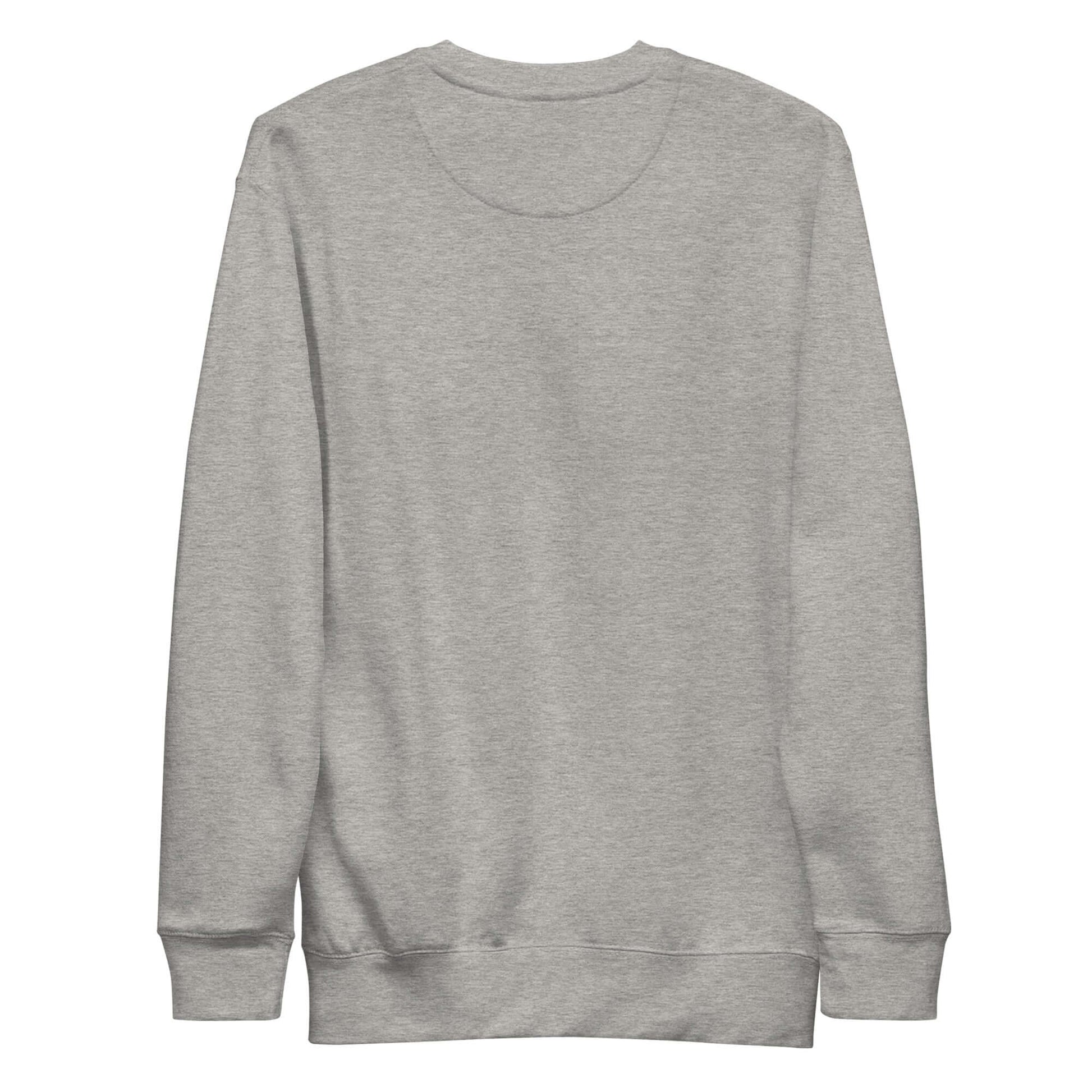 Back view of a women's grey premium sweatshirt, ideal for pickleball enthusiasts and casual wear.