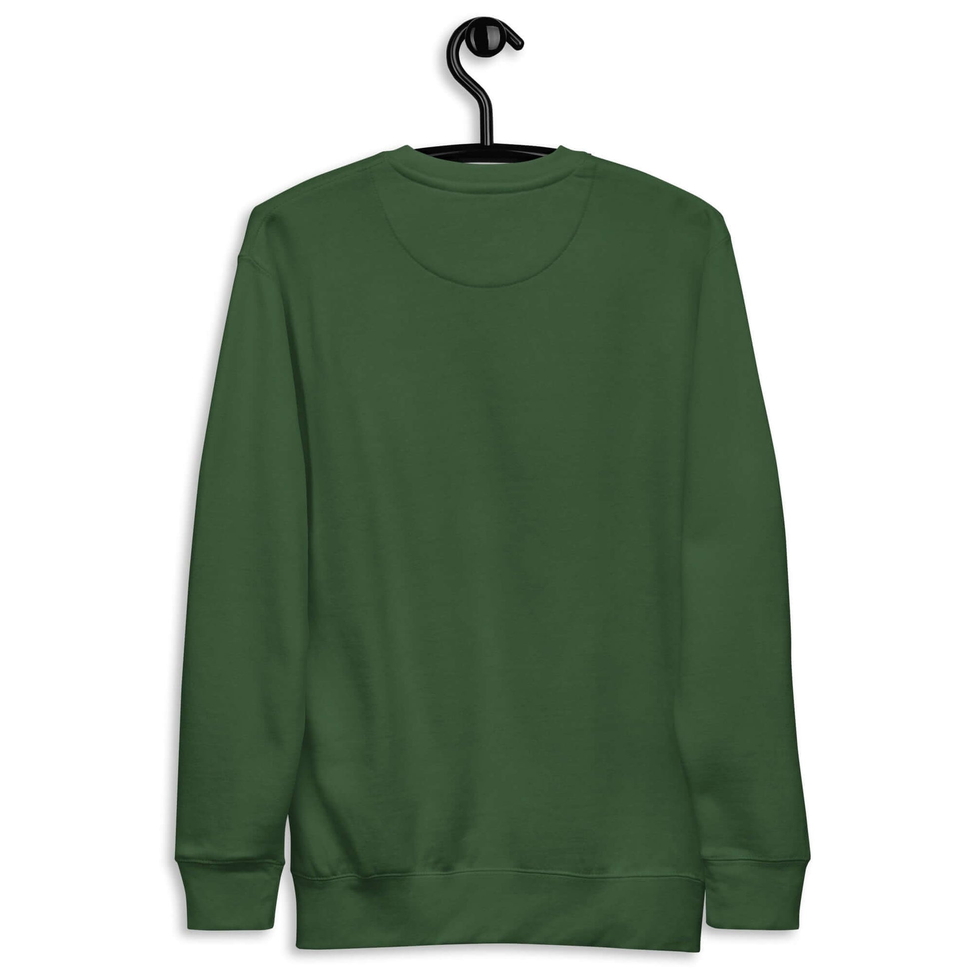 Back view of Women's Peace, Love, Pickleball Premium Sweatshirt in green, perfect for casual wear and pickleball enthusiasts.