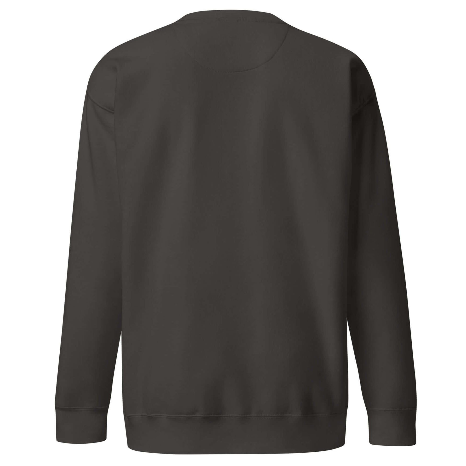 Back view of Women's Peace, Love, Pickleball Premium Sweatshirt in dark color, ideal for comfort and style.