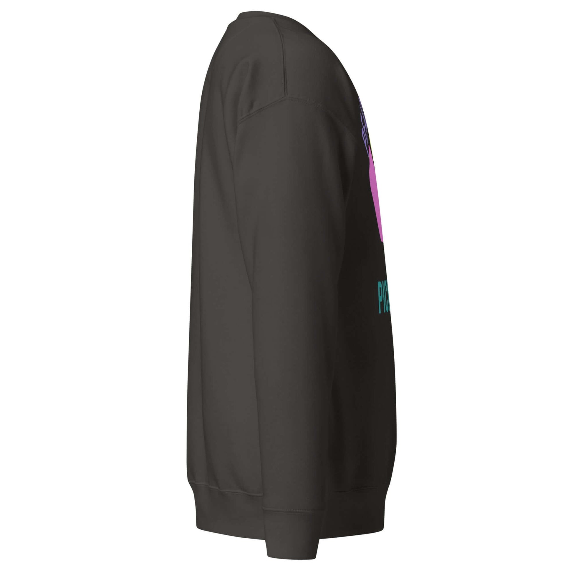Women's Peace, Love, Pickleball Premium Sweatshirt side view, cozy and stylish for pickleball fans.