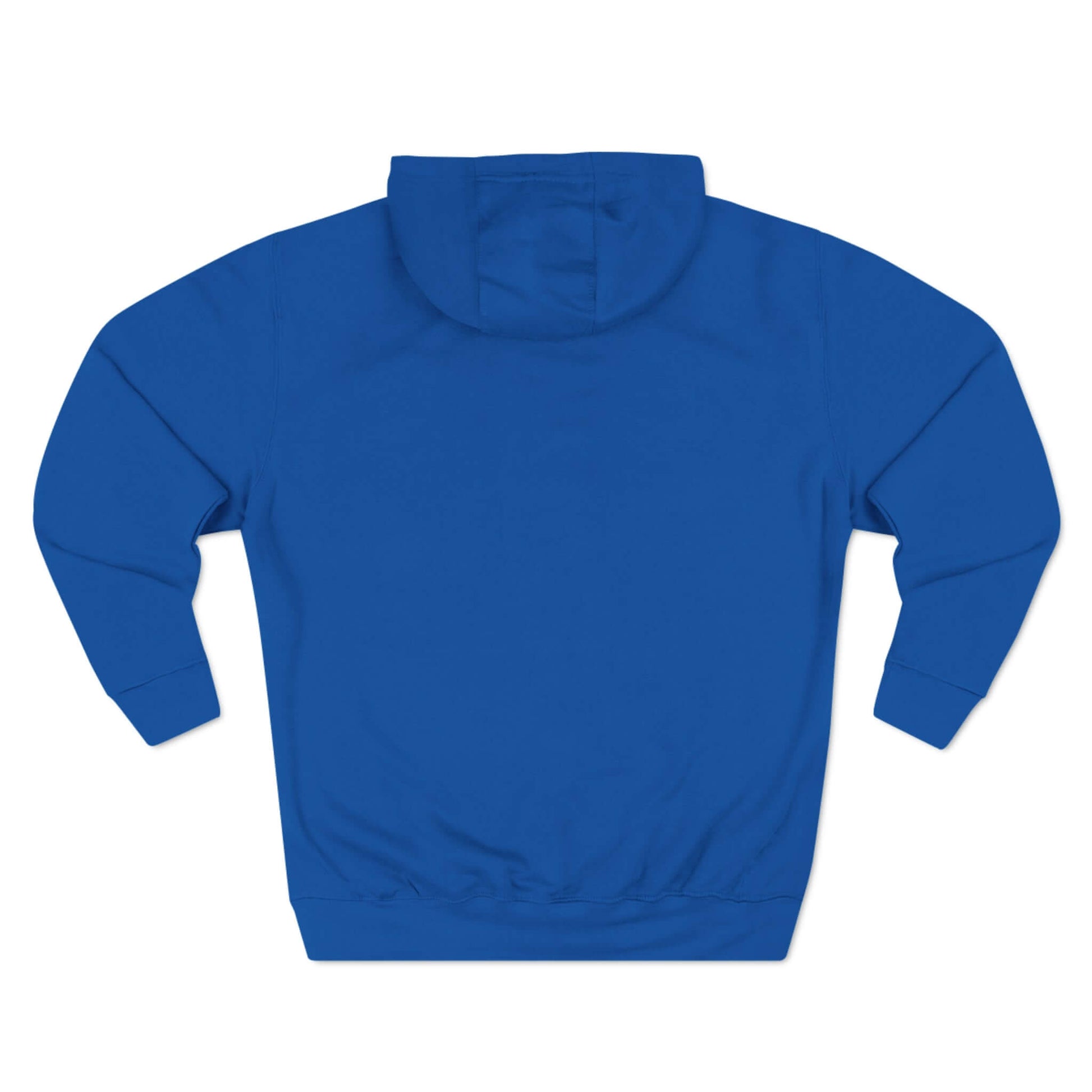 Blue Urban FO Pickleball Series fleece hoodie shown from the back, highlighting the three-panel design and cozy material.