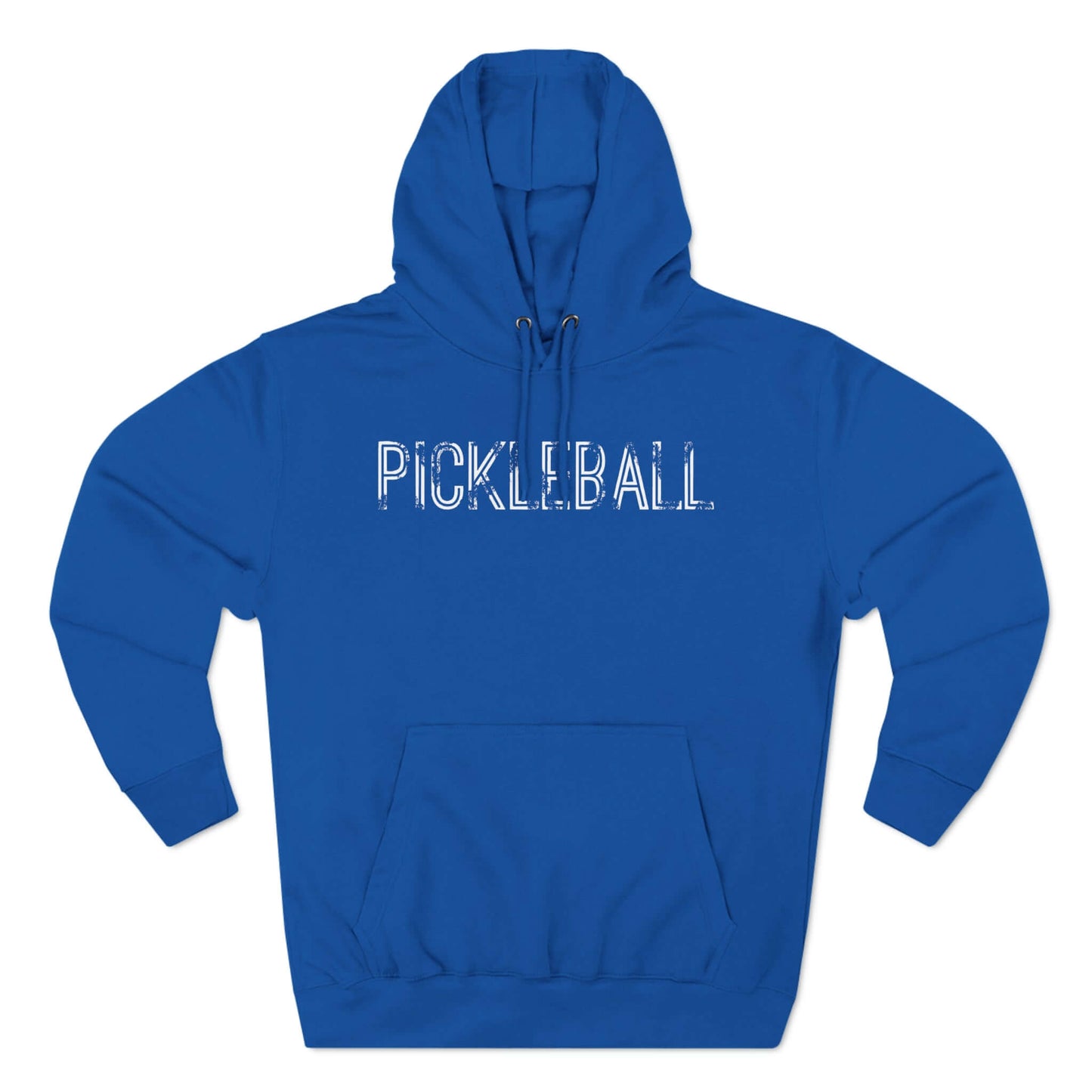Blue Urban FO Pickleball Series fleece hoodie with "PICKLEBALL" text, designed for comfort and warmth on the court.