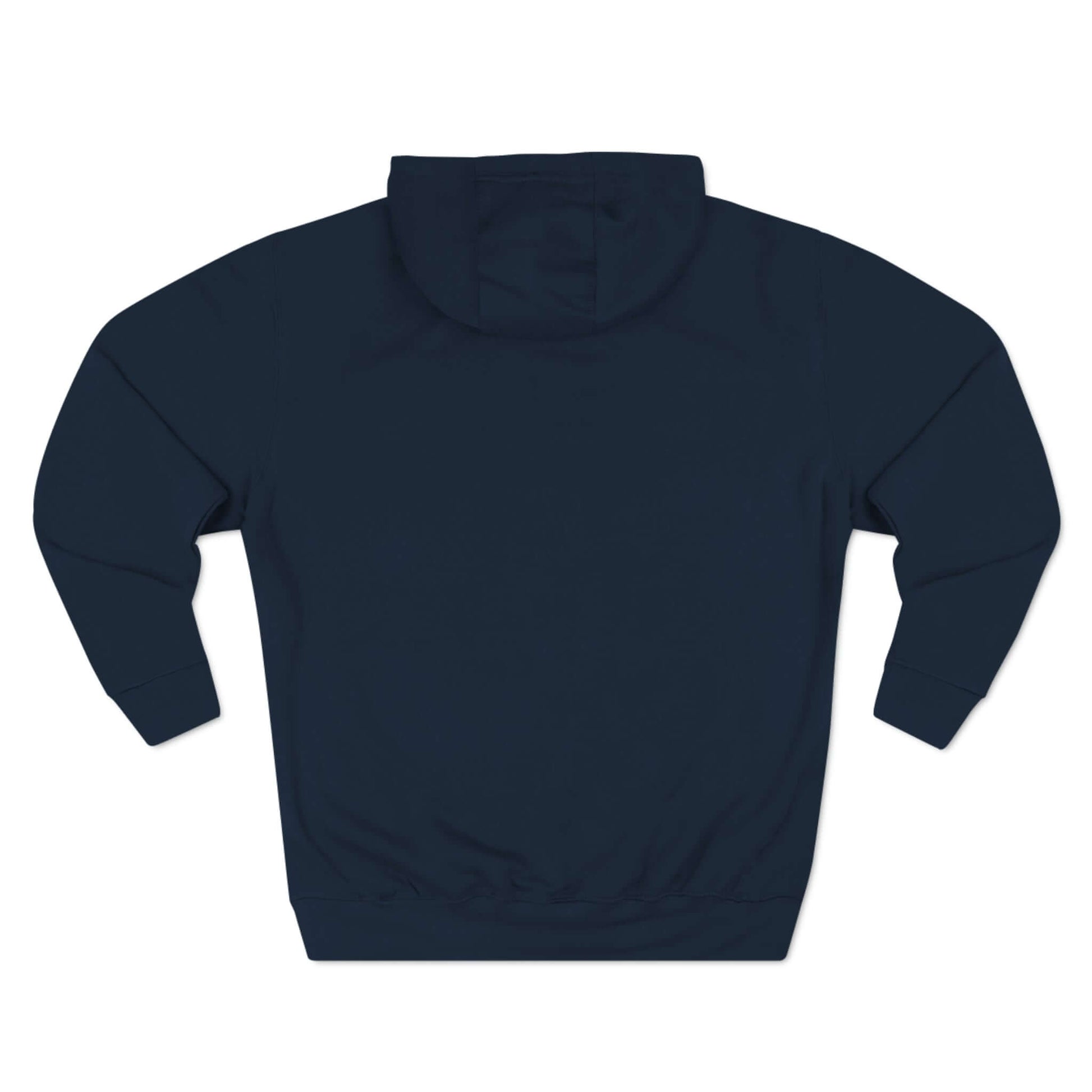 Urban FO Pickleball Series Three-Panel Fleece Hoodie in black, back view showcasing durable and cozy design for sports enthusiasts.
