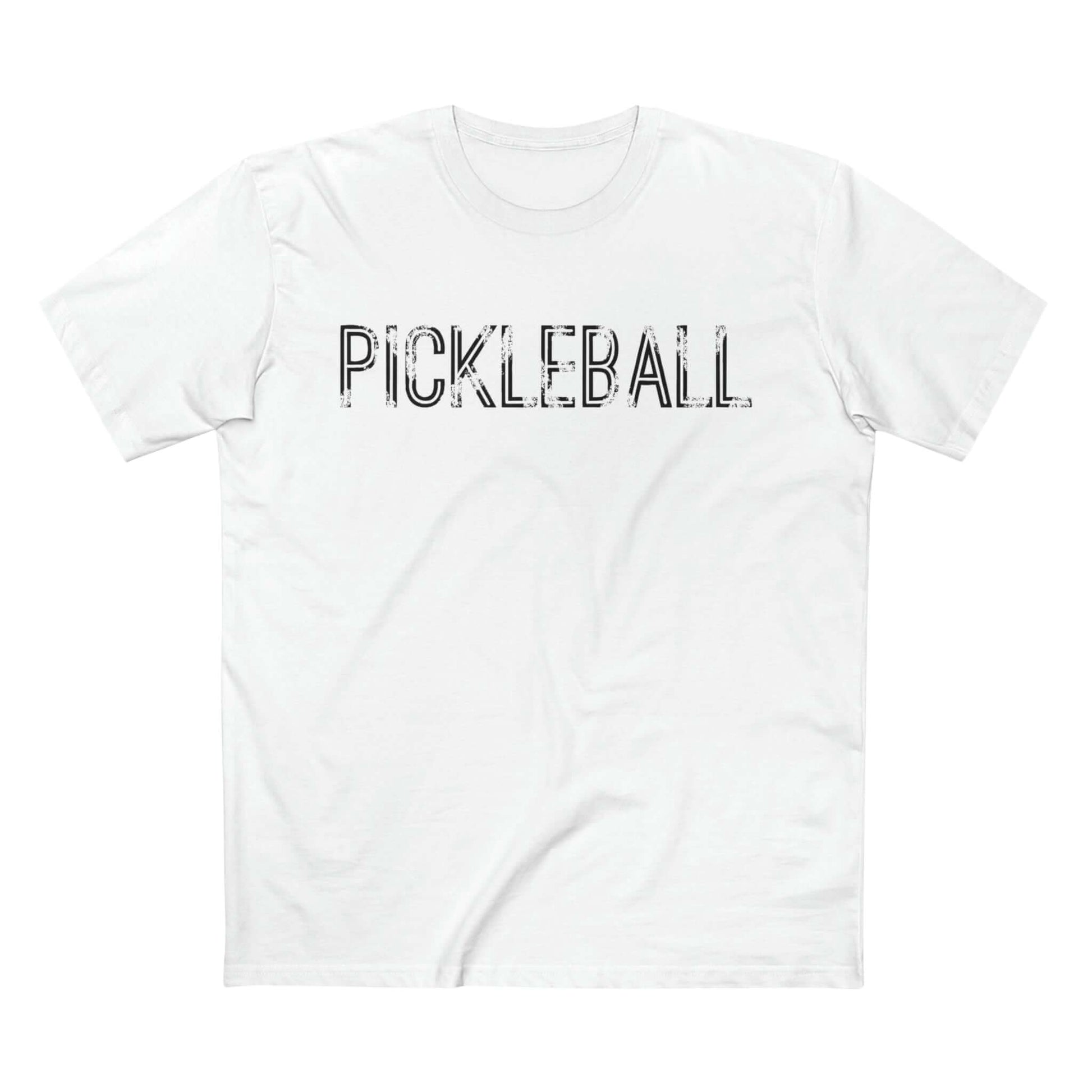 Urban FO Pickleball Series T-Shirt in white with bold "Pickleball" text on front, crafted from 100% combed, ring-spun cotton.