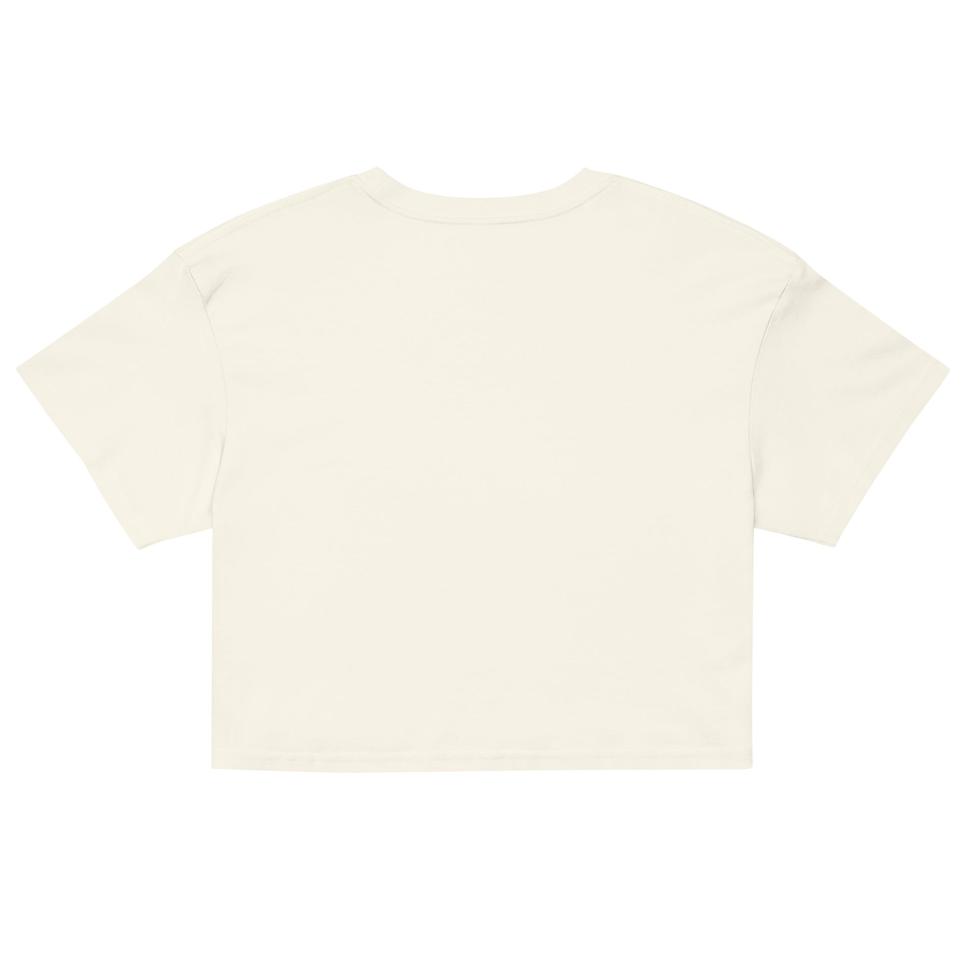Back view of the Women's LOVE Pickleball Crop Top in soft, cream-colored fabric.