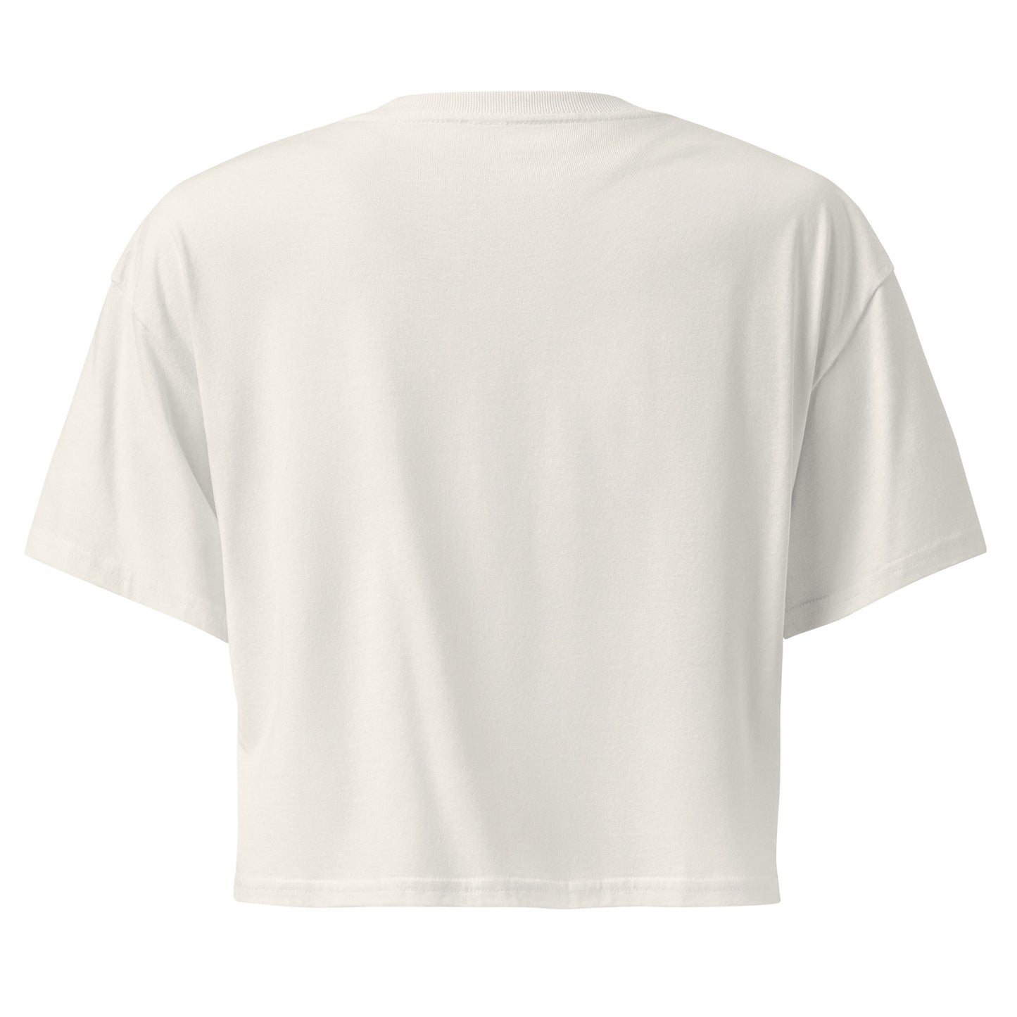 Back view of Women’s LOVE Pickleball Crop Top in soft white color, designed for style and comfort on and off the court.