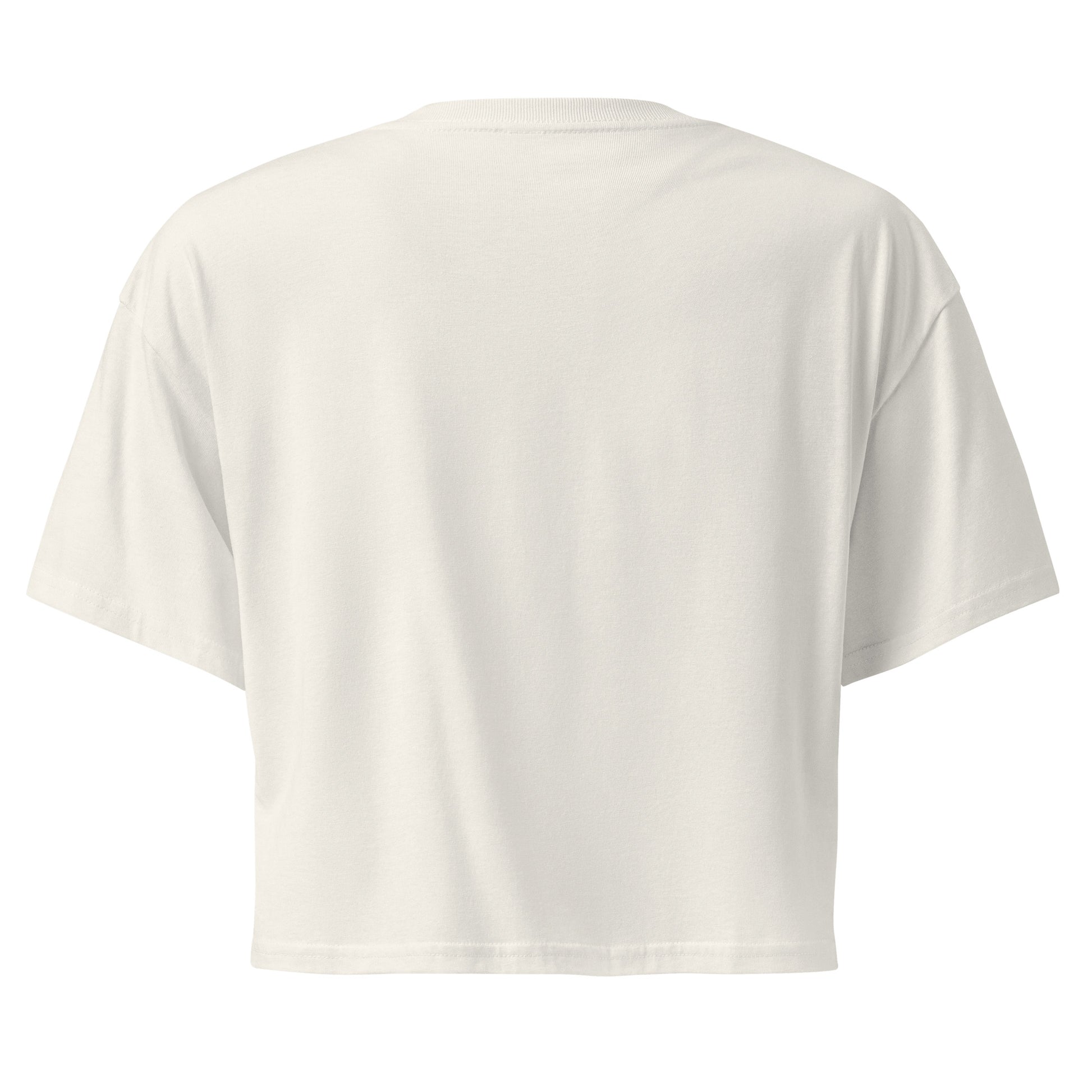 Back view of Women’s LOVE Pickleball Crop Top in soft white color, designed for style and comfort on and off the court.
