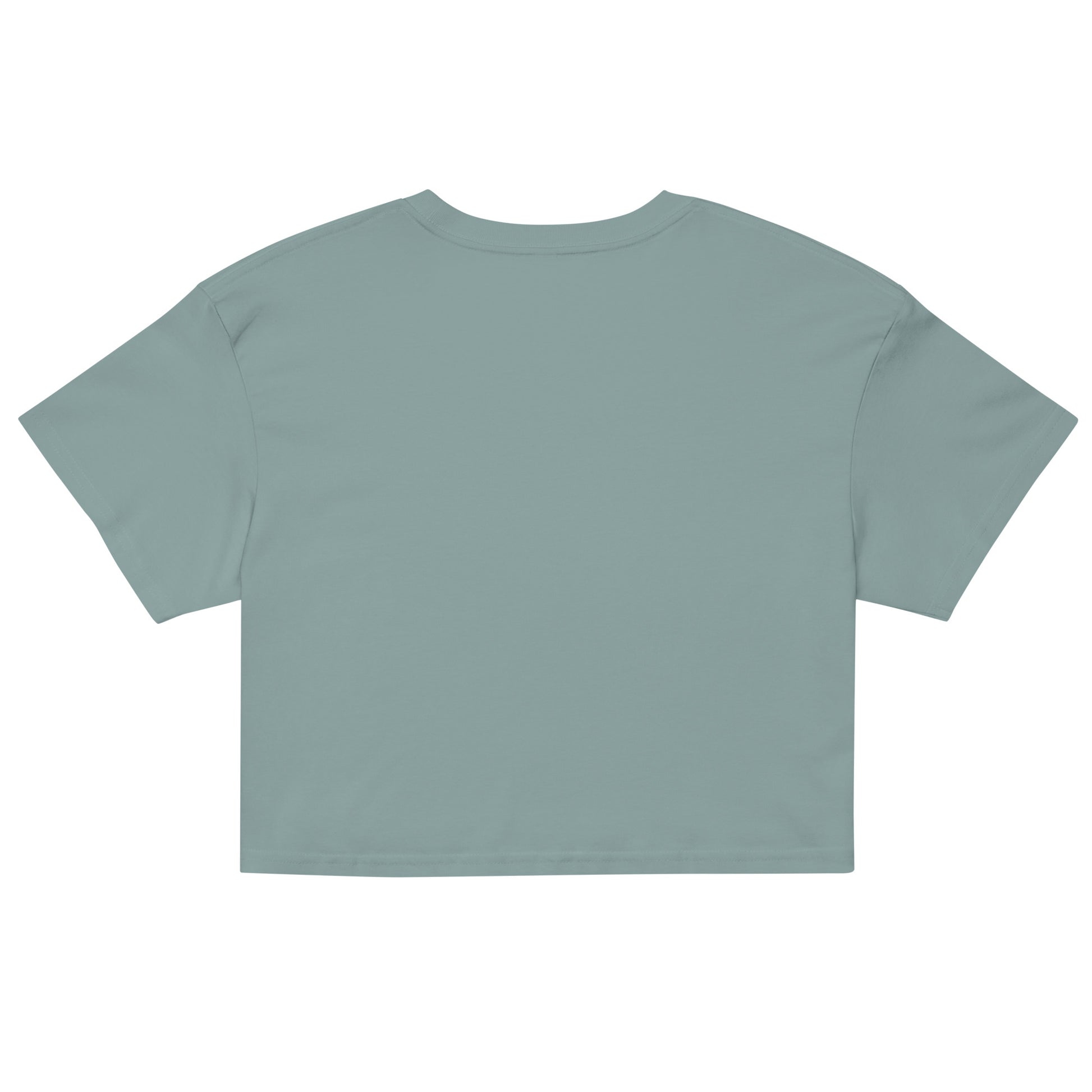 Back view of Women's LOVE Pickleball Crop Top in soft green, showcasing stylish and comfortable design.