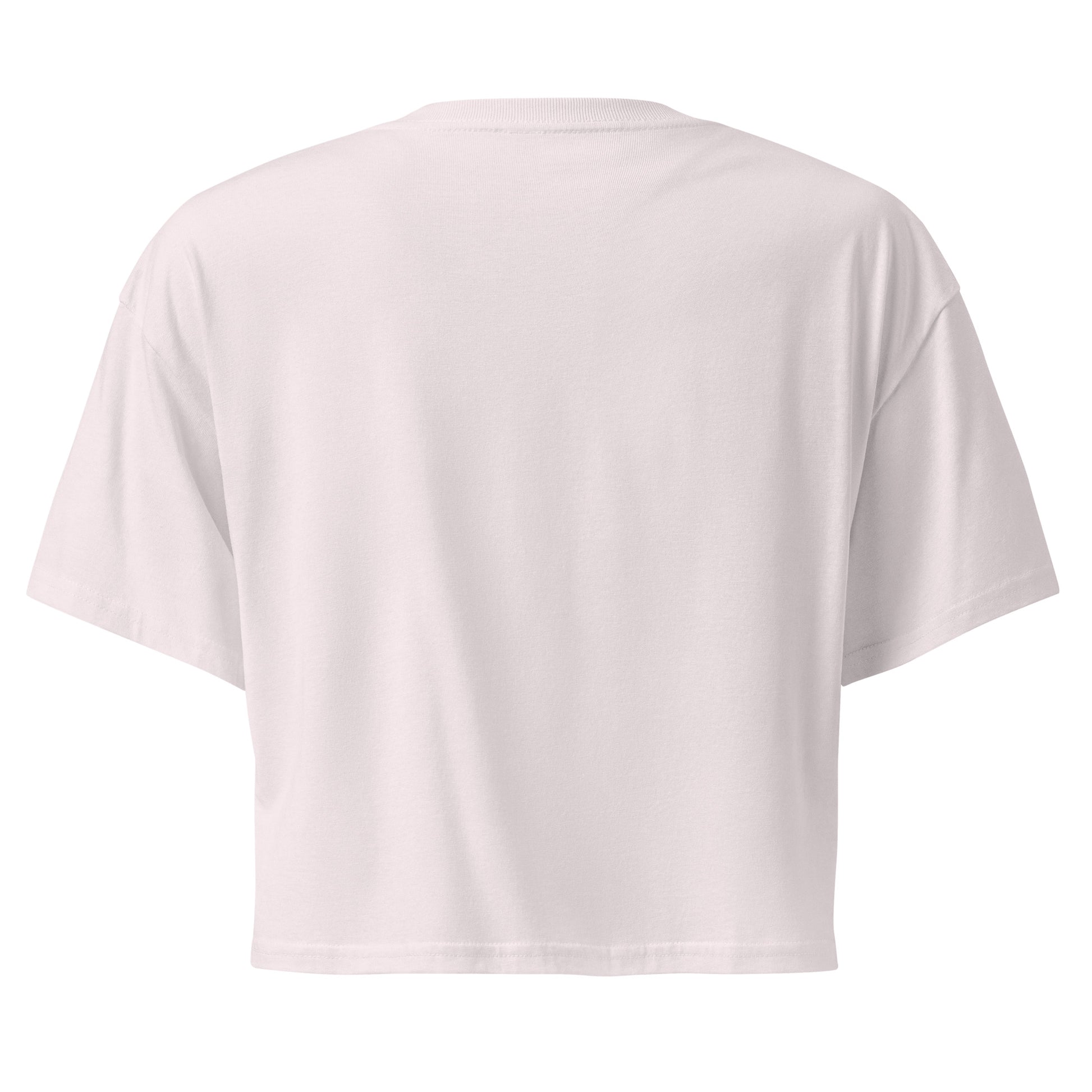 Back view of the Women’s LOVE Pickleball Crop Top, showcasing its soft cotton fabric and relaxed fit.