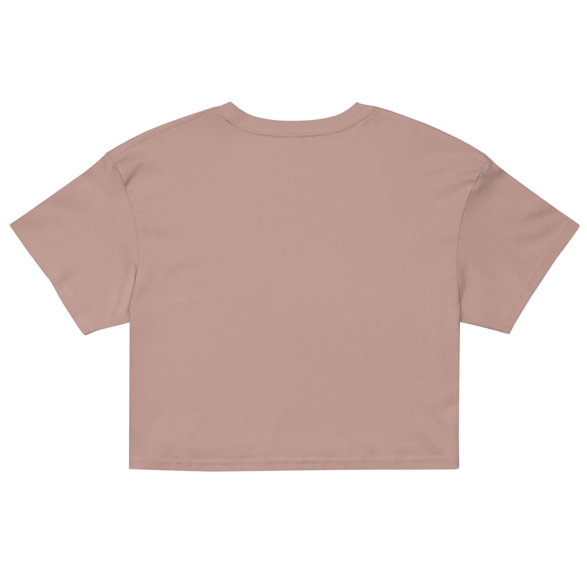 Back view of Women's Peace, Love, Pickleball Crop Top in soft beige color, showcasing comfortable and trendy design.