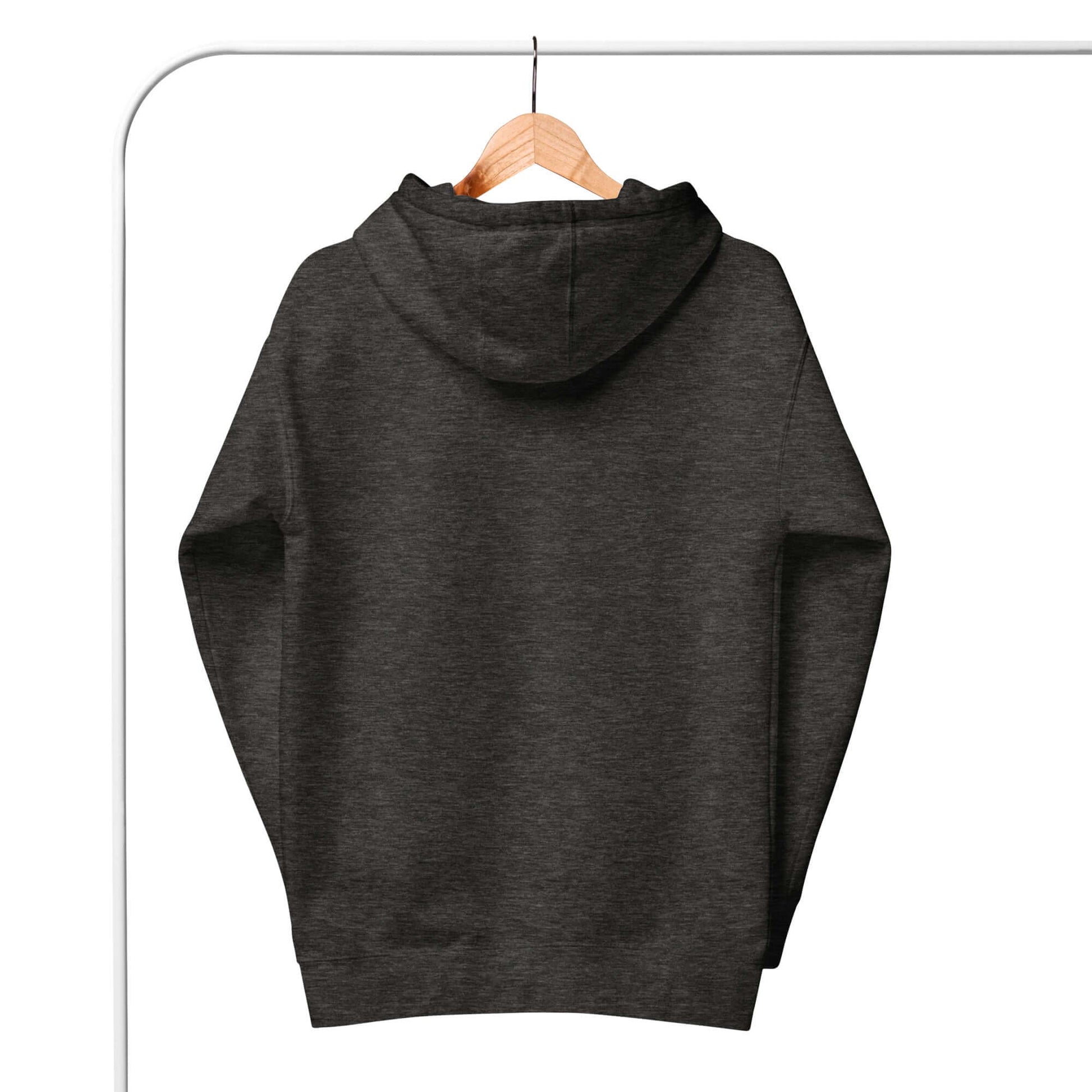 Back view of a Women's Peace, Love, Pickleball Hoodie on a hanger, showcasing its stylish and cozy design.
