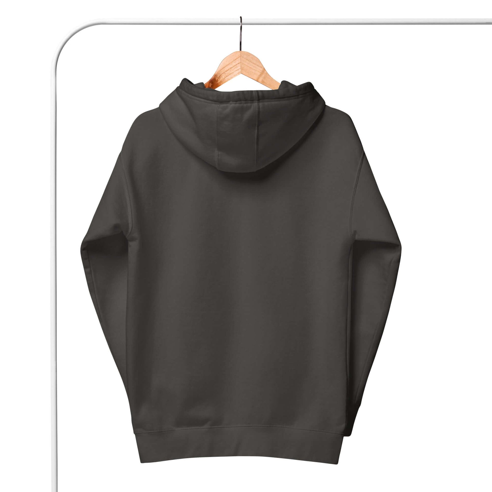 Back view of Women's Peace, Love, Pickleball Hoodie in dark grey, perfect for comfort and style during chilly games.