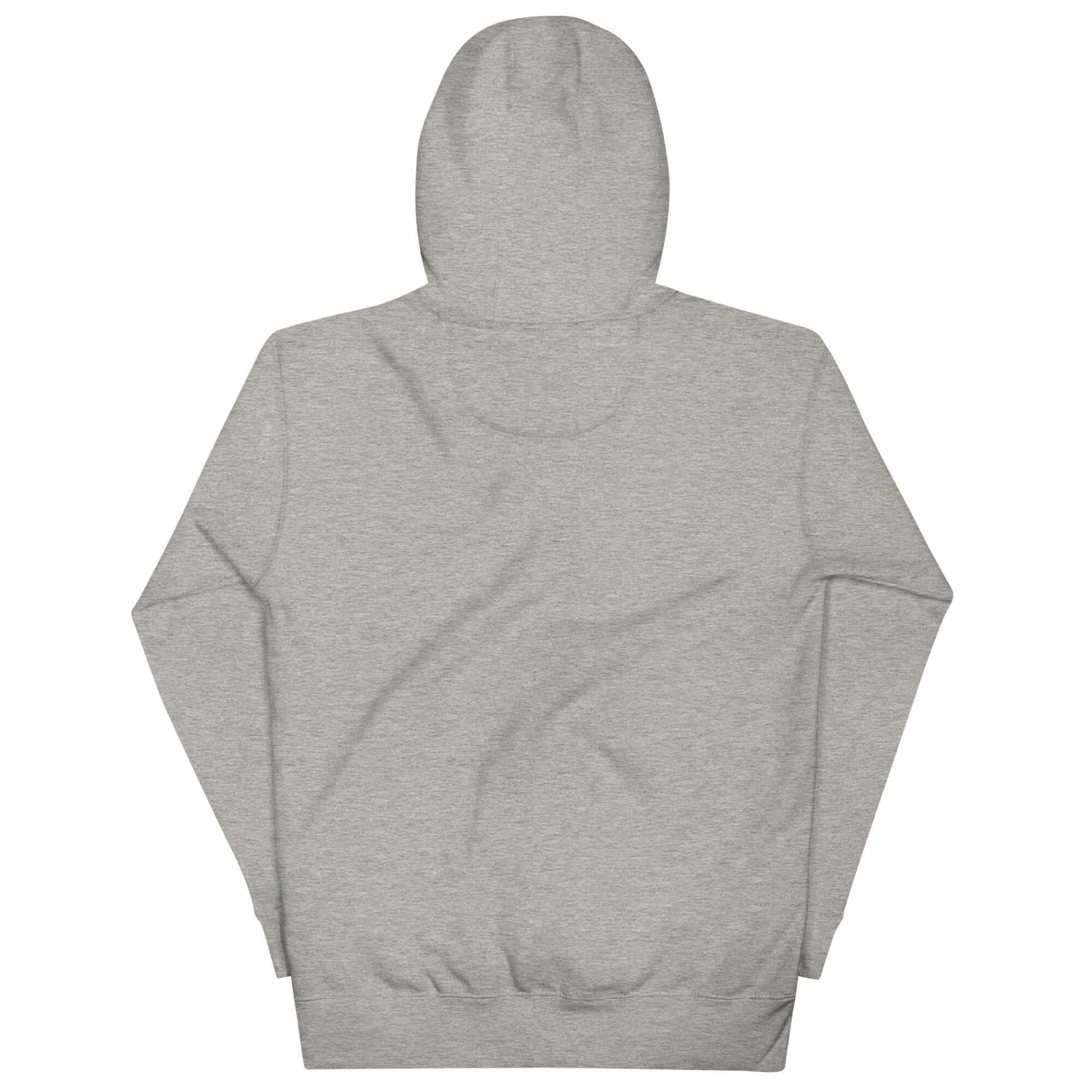 Back view of Women's Peace, Love, Pickleball Hoodie in gray, perfect for comfort and style during games or casual outings.