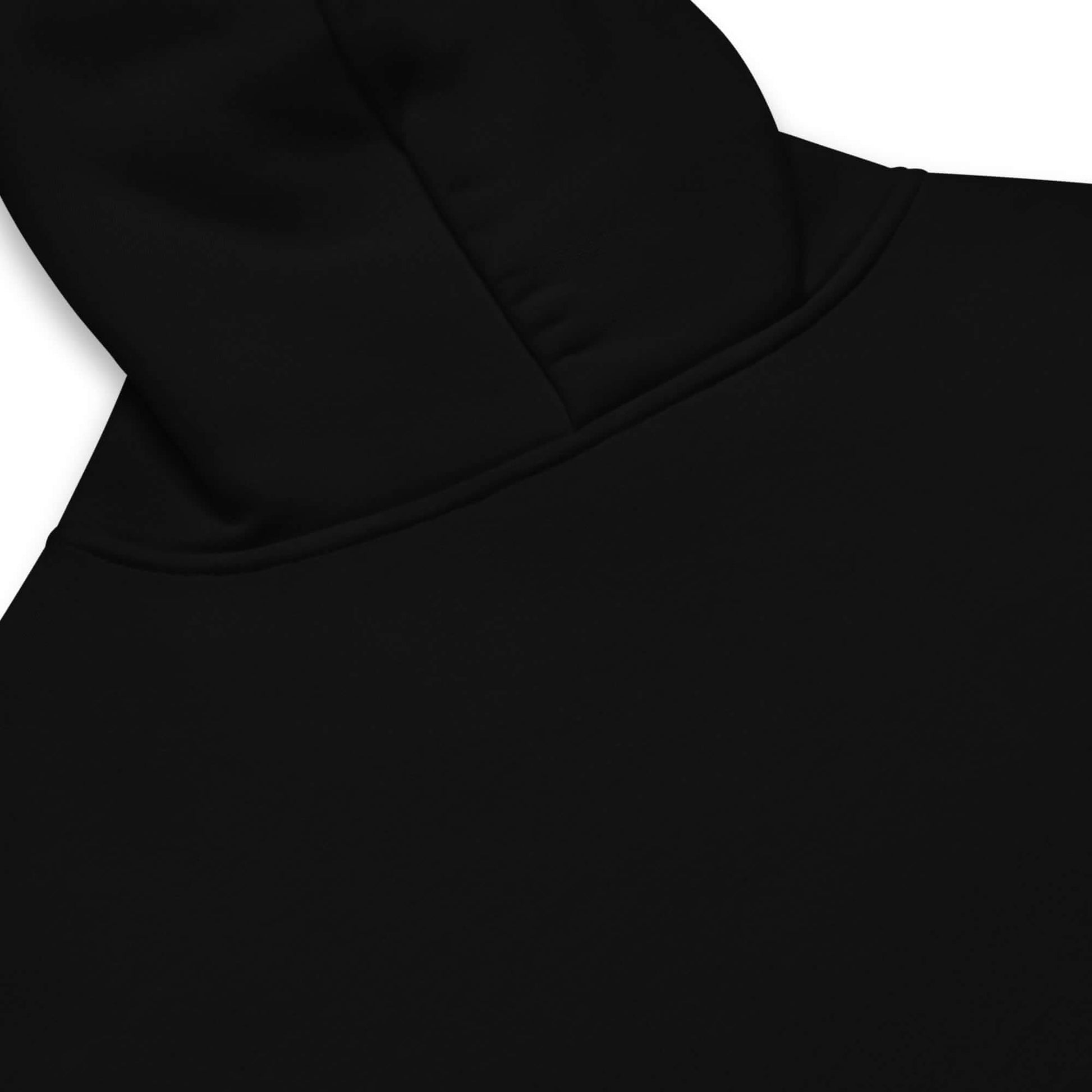 Close-up of the black Women's Peace, Love, Pickleball Oversized Hoodie hood and collar.