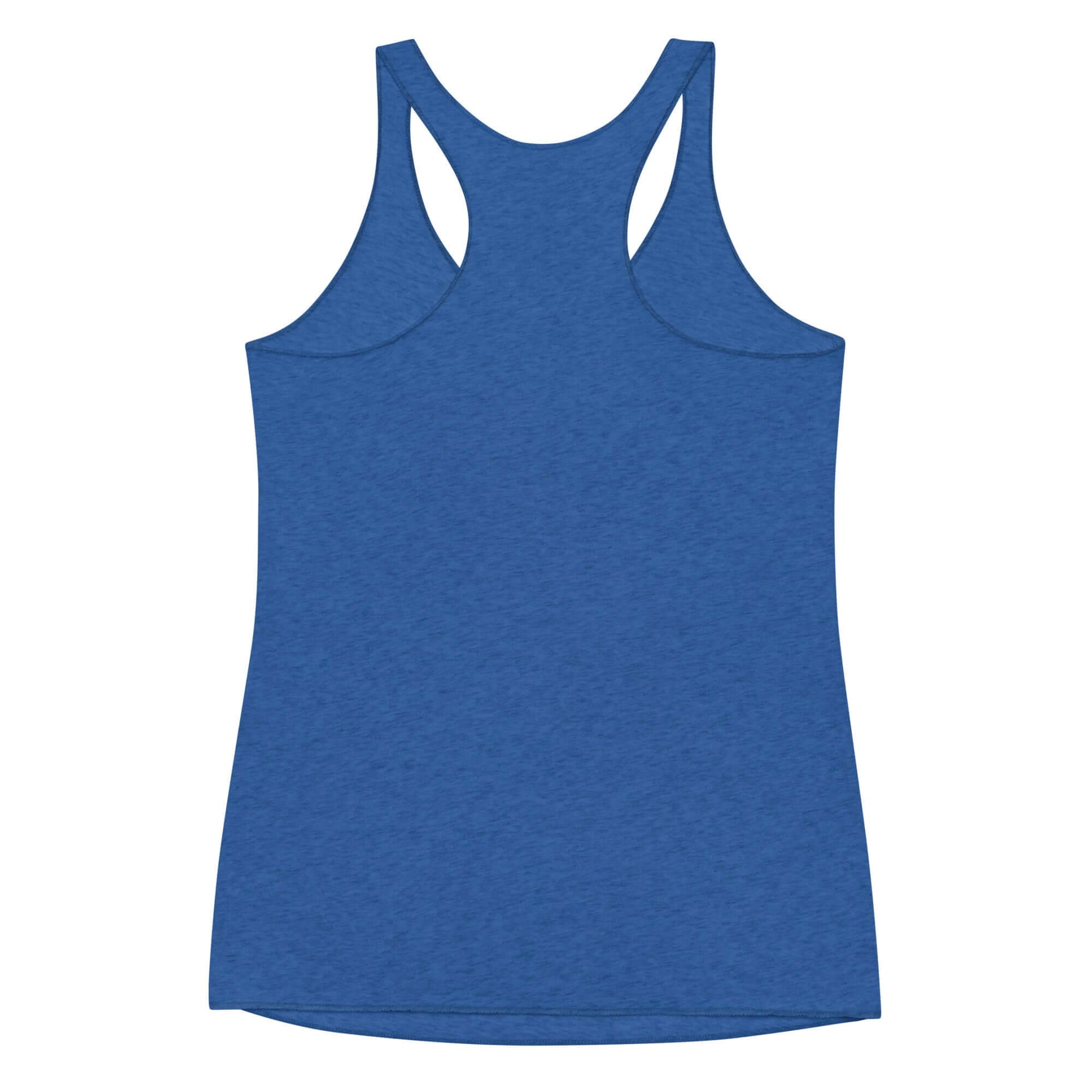 Women's blue racerback tank top designed for comfort and style, ideal for pickleball and casual outings.