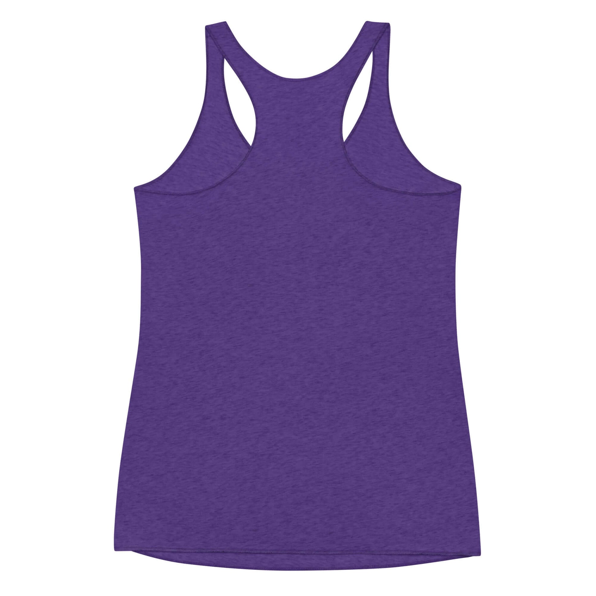 Women's purple racerback tank top, perfect for pickleball and casual outings, featuring a sleek and modern design.