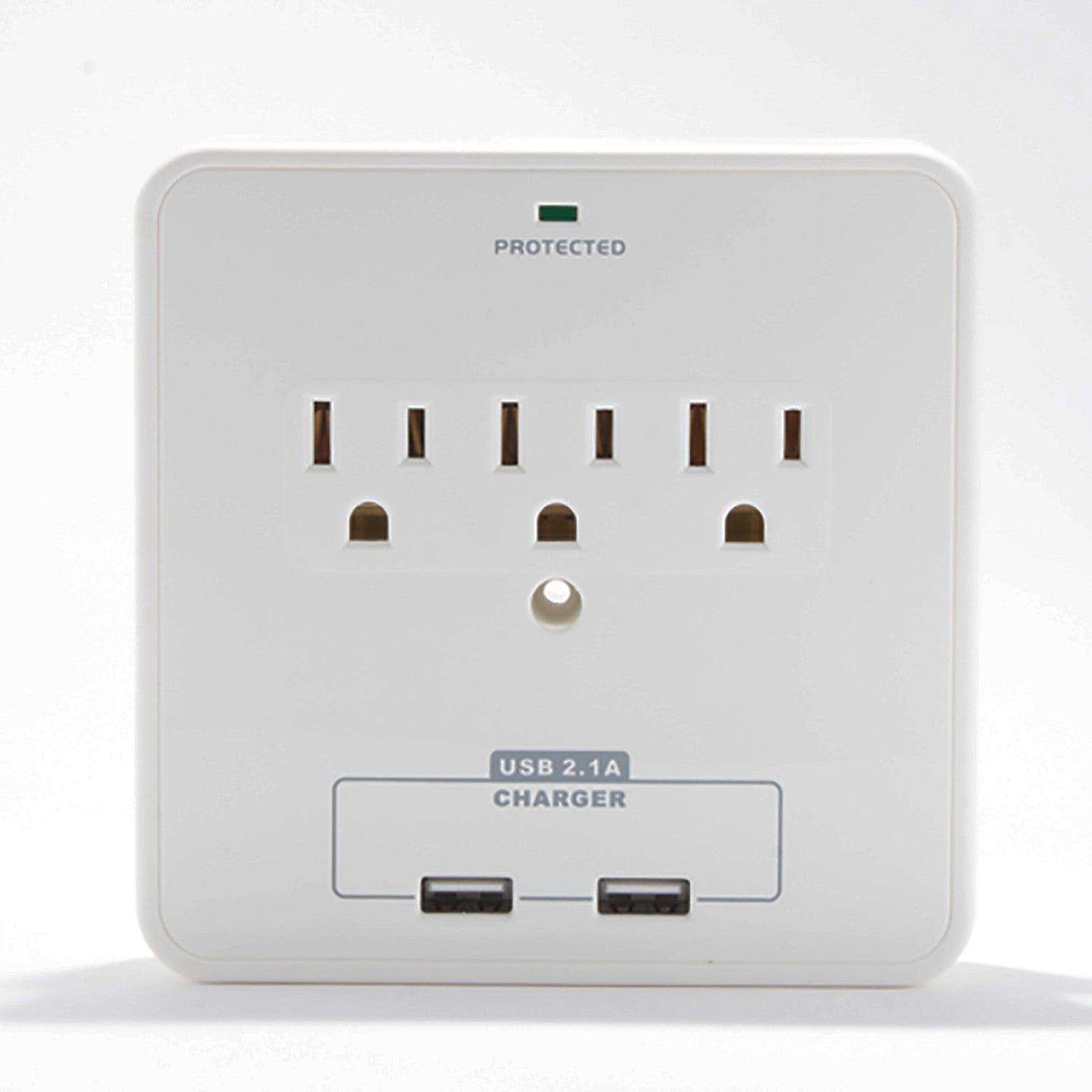 Wall Power Station includes 3 AC Plugs and 2 USB ports with Surge Protection and 2 slide-out holders for your smartphone by RND Power Solutions - RND Power Solutions - 5