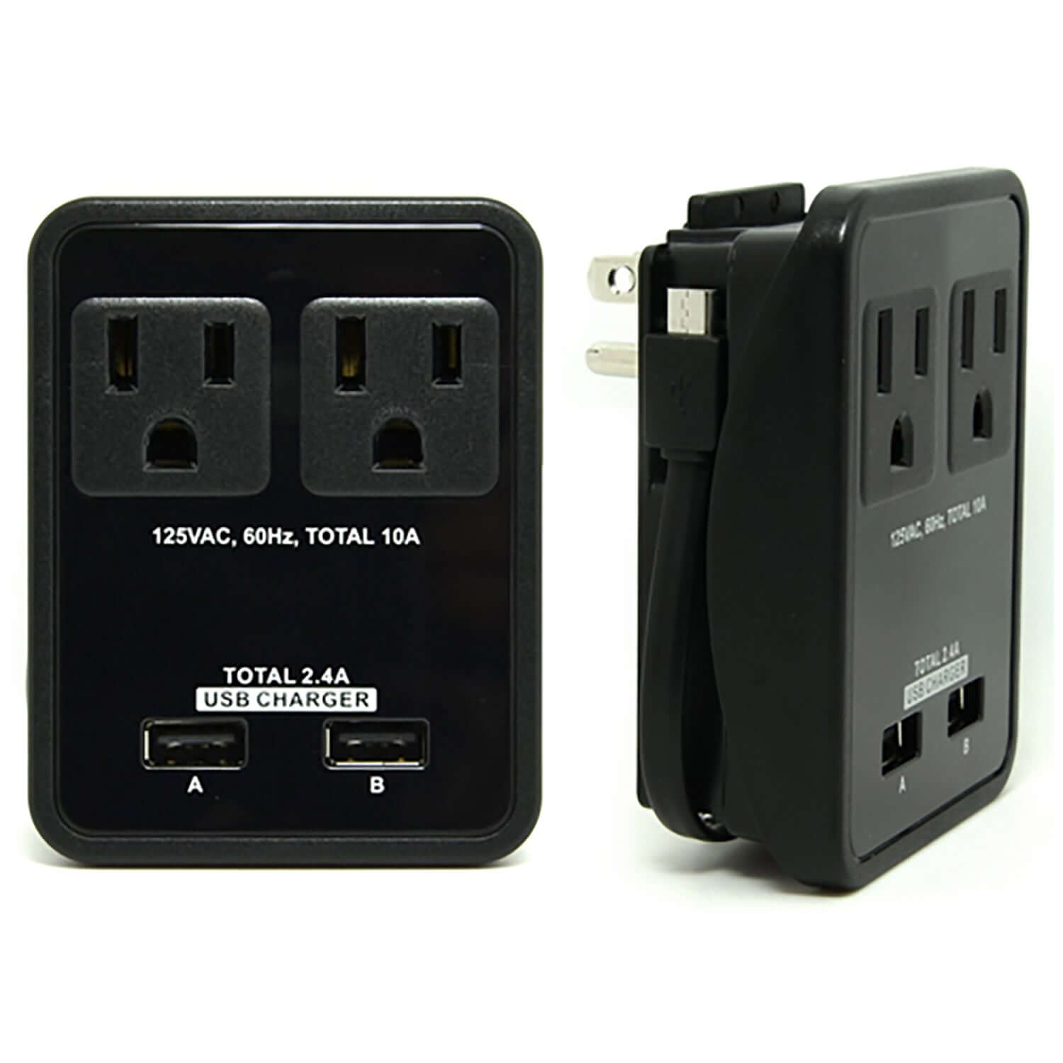 Compact power station with dual USB ports and AC outlets for charging phones and tablets simultaneously.