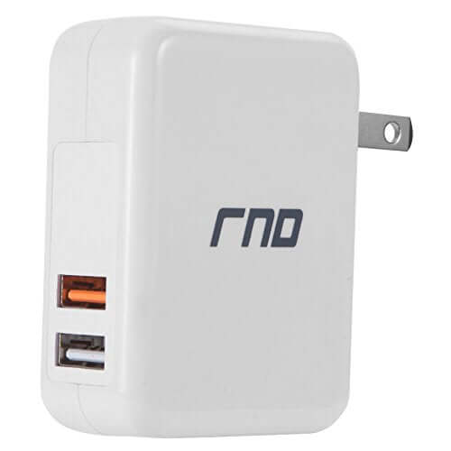 Compact RND Power Solutions QC 3.0 USB AC Charger with single port, ideal for fast charging devices like mobile phones and MP3 players.