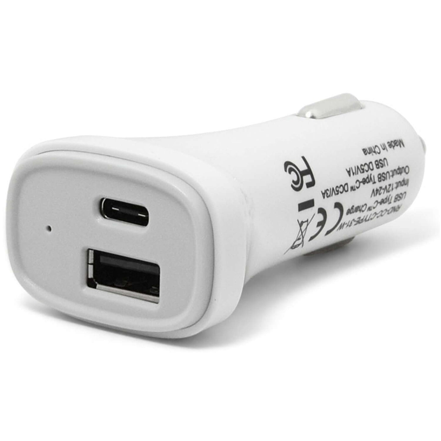 USB-C 4A car charger with dual ports for safe charging, featuring Type C and USB compatibility, designed for optimal protection.